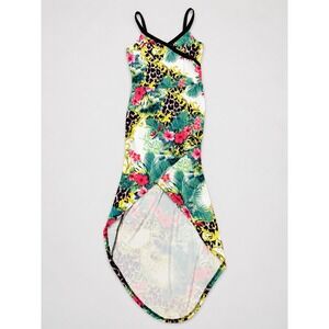 Venus Womens Tropical Floral Leopard Baroque High Low Maxi Dress Size M